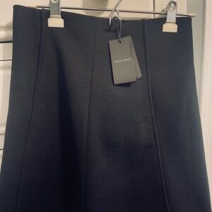 Giorgio Armani Black Wool Knee Length Skirt